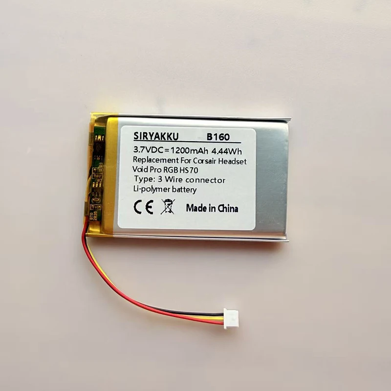Repair Battery For Corsair HS80 HS70 PRO HS75 XB Void PROVirtuoso RGB Wireless SE Headphone 3.7V 1600mAh