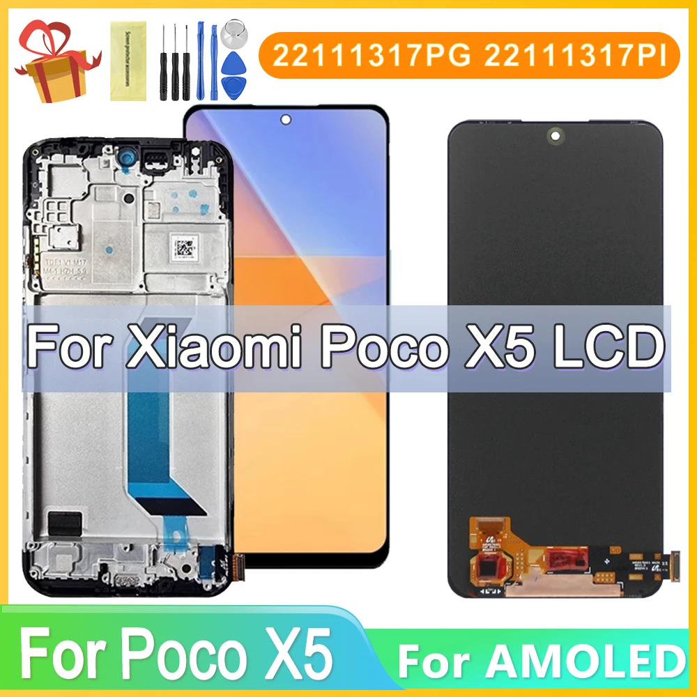 Tested For Xiaomi Poco X5 22111317PG LCD Display Touch Screen Digitizer Assembly Replacement parts For Poco X5 5G 22111317PI LCD