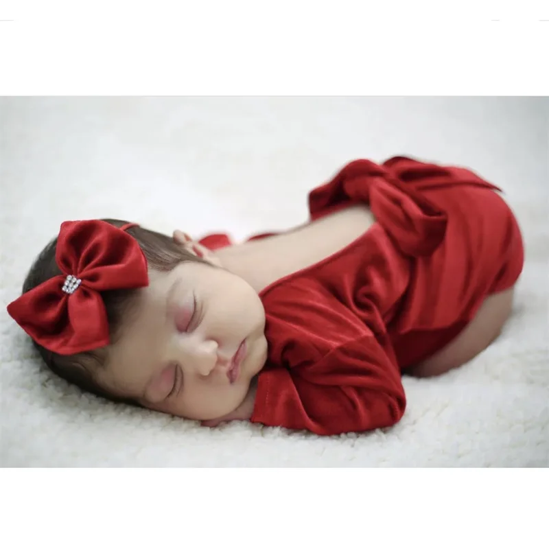 Romper de renda com bandana para bebê recém-nascido, roupas fotográficas para meninas, Princess Lace Studio