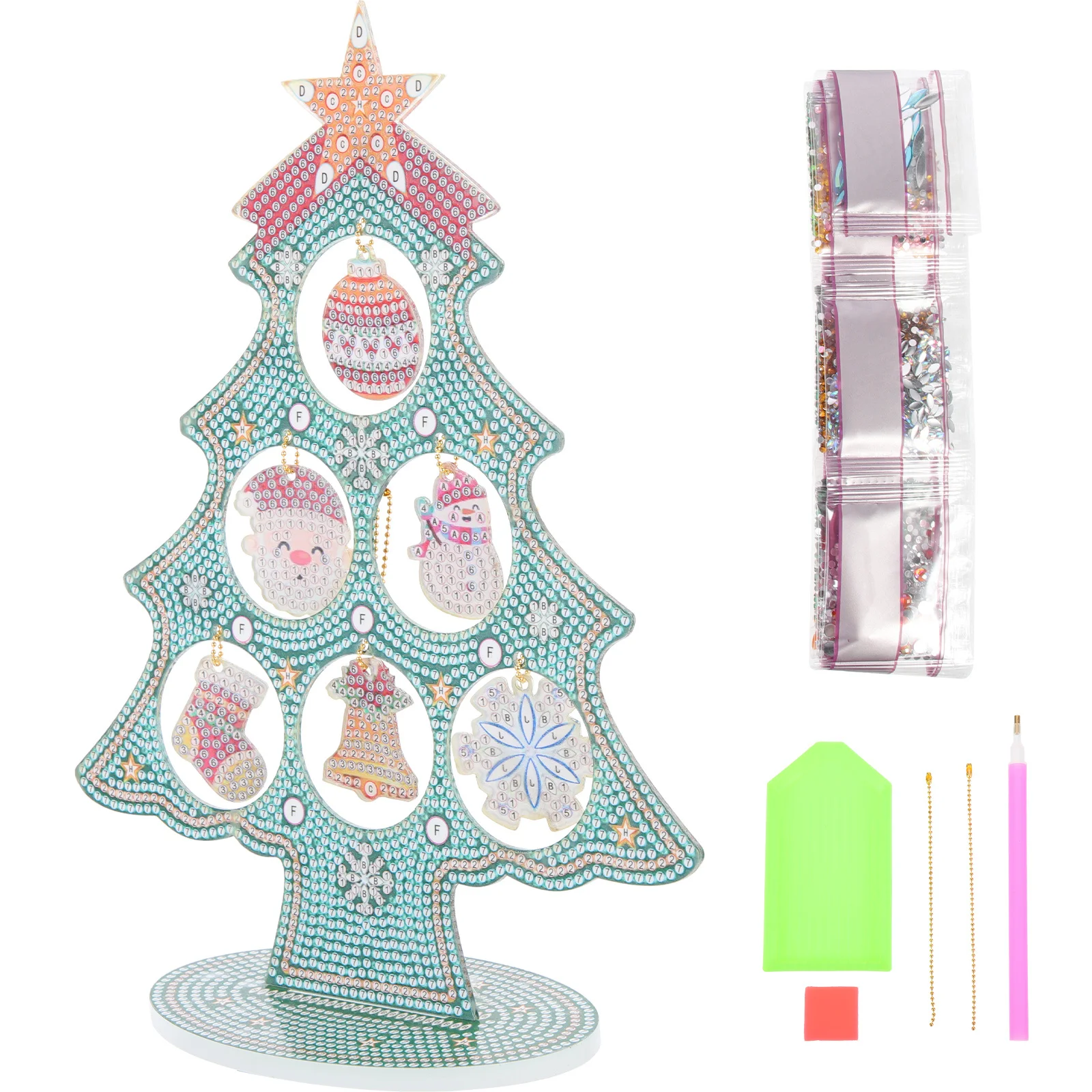 

1Set Christmas Tree DIY Kit Premium Smooth Surface Decorative Diamond Art for Colorful Home Decoration Gift