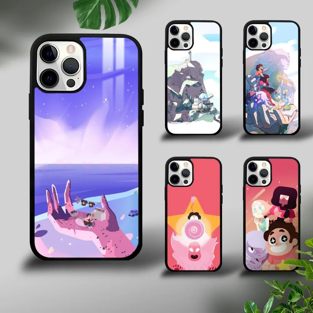 

Cartoon S-Steven U-Universe Phone Case For iPhone 16 15 14 13 12 11 Pro Xs Max Mini Plus Celulares Hard Cover Shockproof Funda