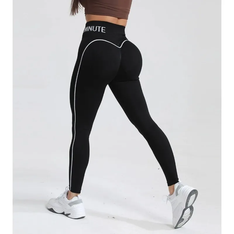 Seamless High Gym Waist Women Yoga Pants Color Contrast Sports Legging Hip Lift Gym Fitness Tights Quick Dry Workout Pants