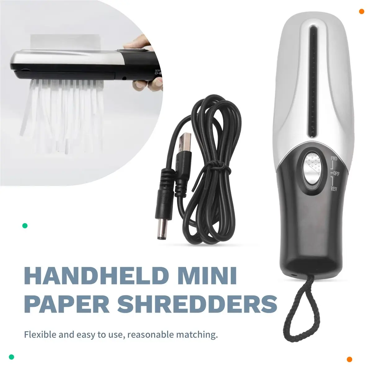 doyou Usb Portable Paper Shredder Multifunctional Mini Electric Paper Shredder Document Strip Cutter Office Stationery