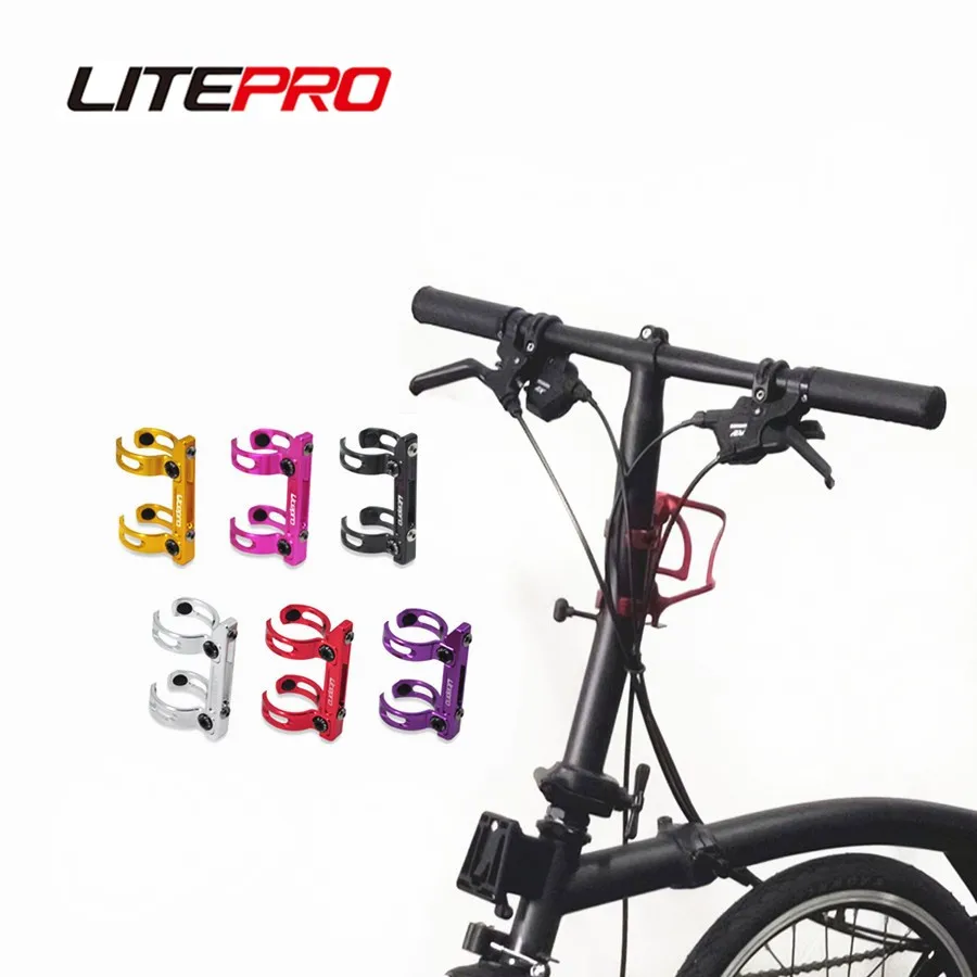 Litepro Bicycle Front Post Water Bottle Mount Adapter Handle Post Stem Bottle Cage Mount Convertor Set For Brompton Bike