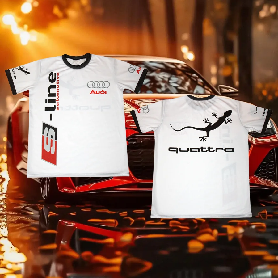 

2025 New Racing Motorcycle Riding Top Breathable Outdoor Sports Audi Summer Men's Casual Sports Street Short Sleeved T-Shirt
