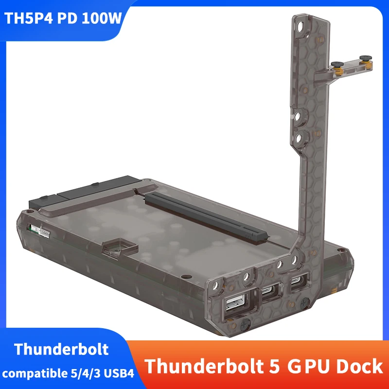 

TH5P4 Совместимый с Thunderbolt 5/4/3 USB4 PD 100 Вт Thunderbolt 5 Расширение док-станции с графическим процессором ATX Источник питания Внешняя видеокарта