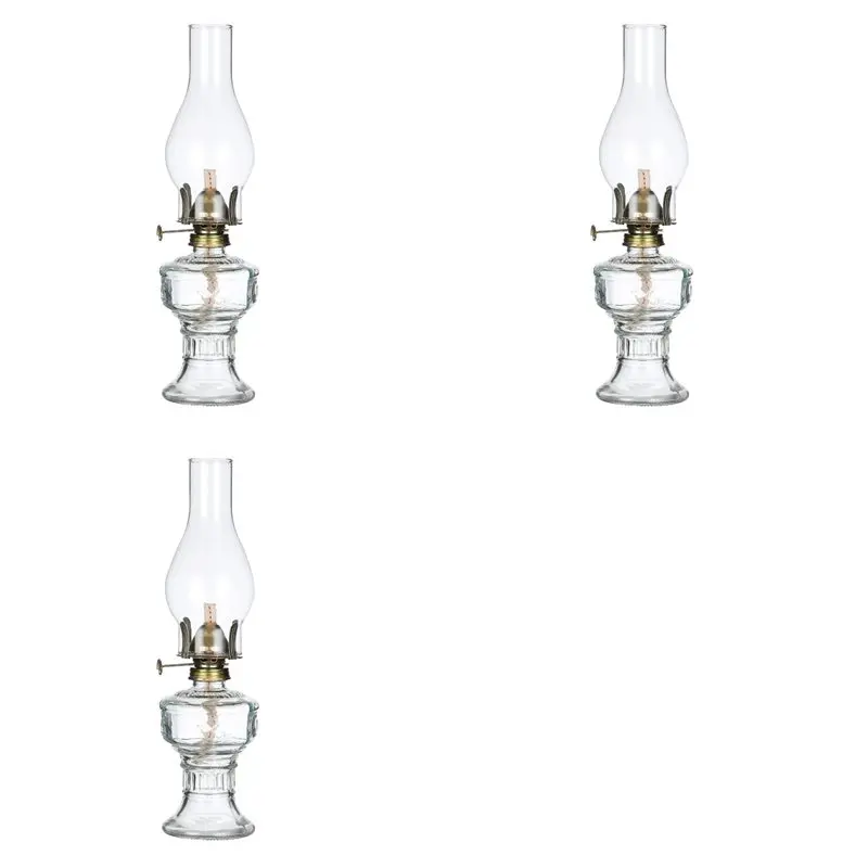 

【LAST CHANCE】3X Rustic Oil Lamp Vintage Glass Coal Lamp Oil Lamps For Indoor Use Home Decor Lighting Oil Lantern White