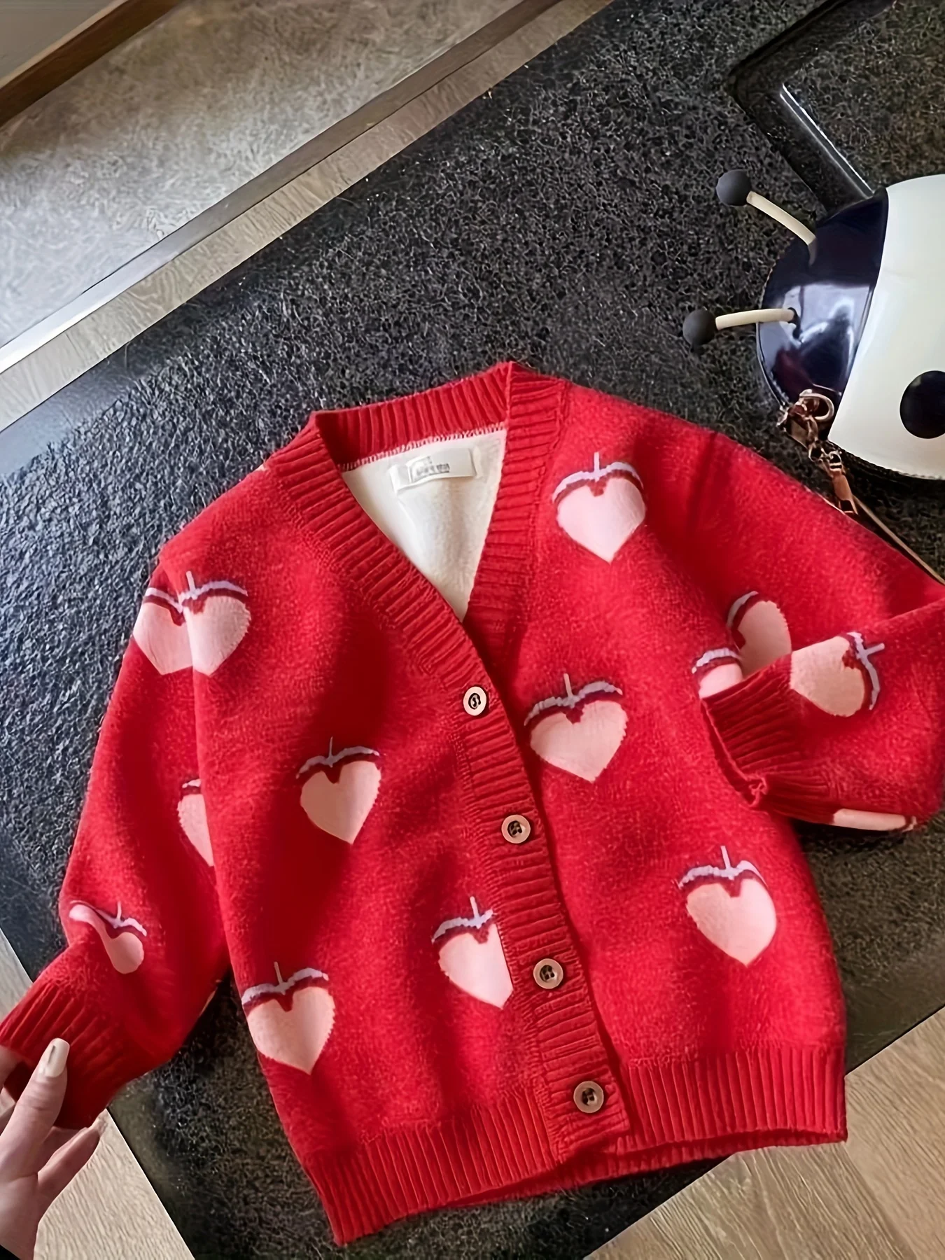 

Girls' Knitted Cardigan Spring & Fall New Kidsren's Autumn Tops Baby V Neck Sweater Girls' Style Jackets