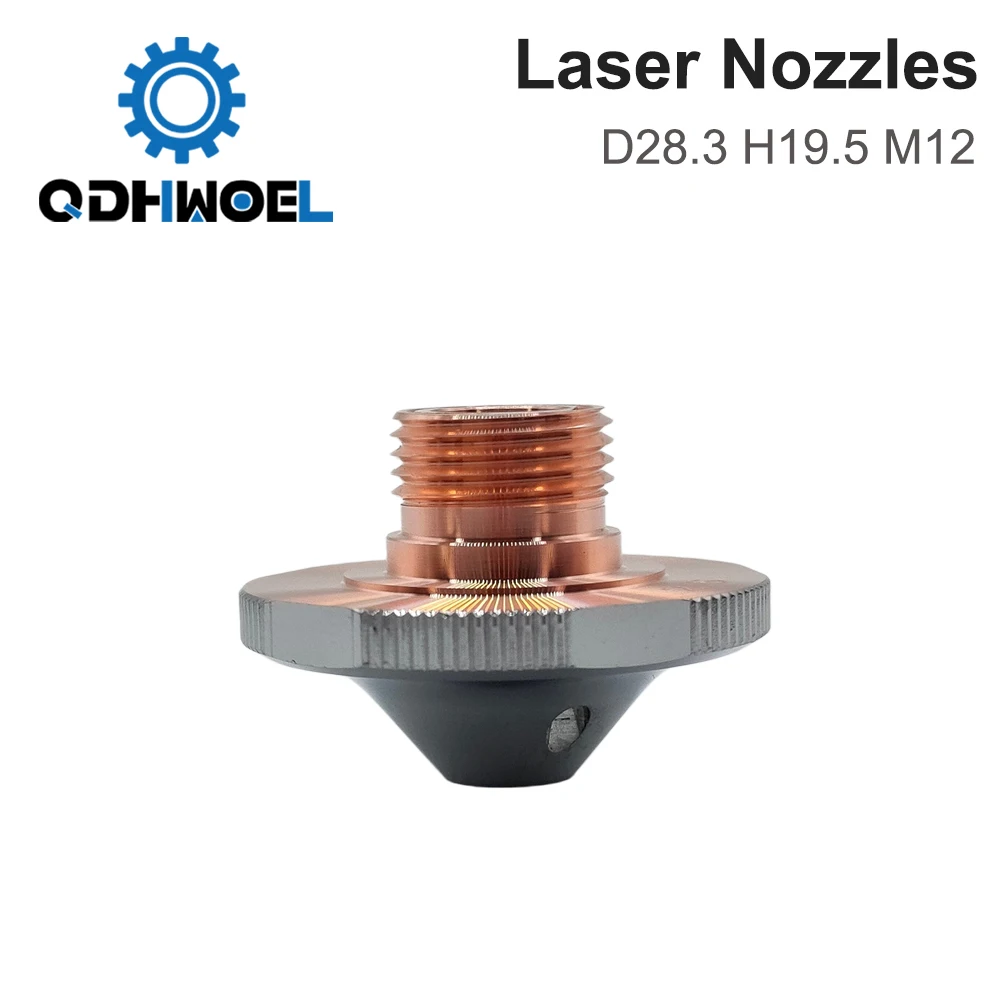 LW6.1G.663 D28.3 M12 H19.5mm Flat Laser Cutting Nozzle Single Double Layer Chrome Plated Copper Tip for Fiber Laser Cutter