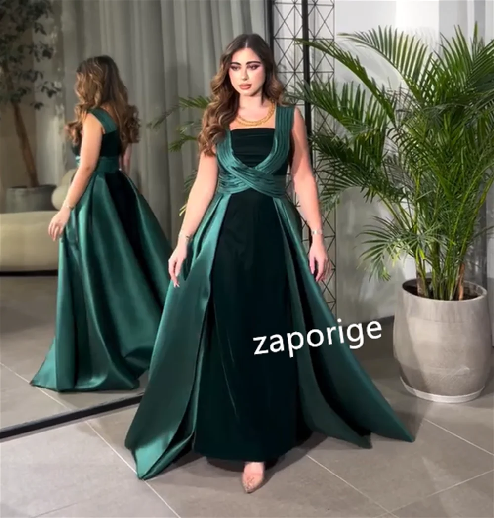 Personalizado simples veludo plissado a linha pescoço quadrado vestidos longos quinceanera tamanhos disponíveis clássico