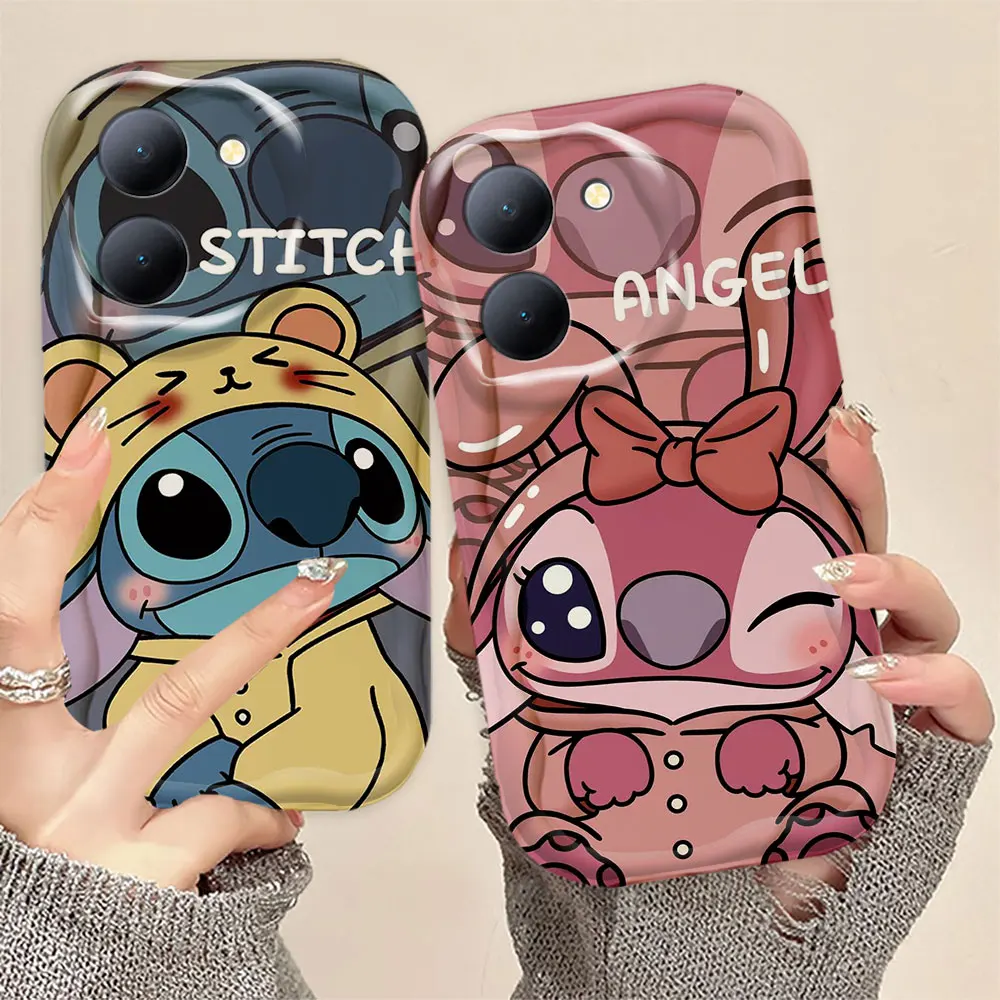 

Disney Baby Lion Stitch Angel 3D Wave Case For VIVO Y01 Y02S Y03 Y16 Y17 Y20 Y21 Y21 Y22 Y35 Y50 Y73 Y77 Y78 Y36 Y76 Y100 Case