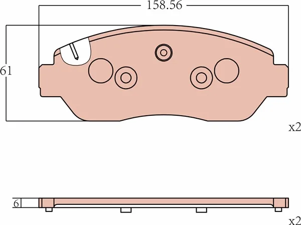 THREEON Front Brake Pads For Great Wall Poer 2.0 Poer 4WD 2019- TANK 300 2.0T 2020- 3501101XPW01A GDB8338 High Performance