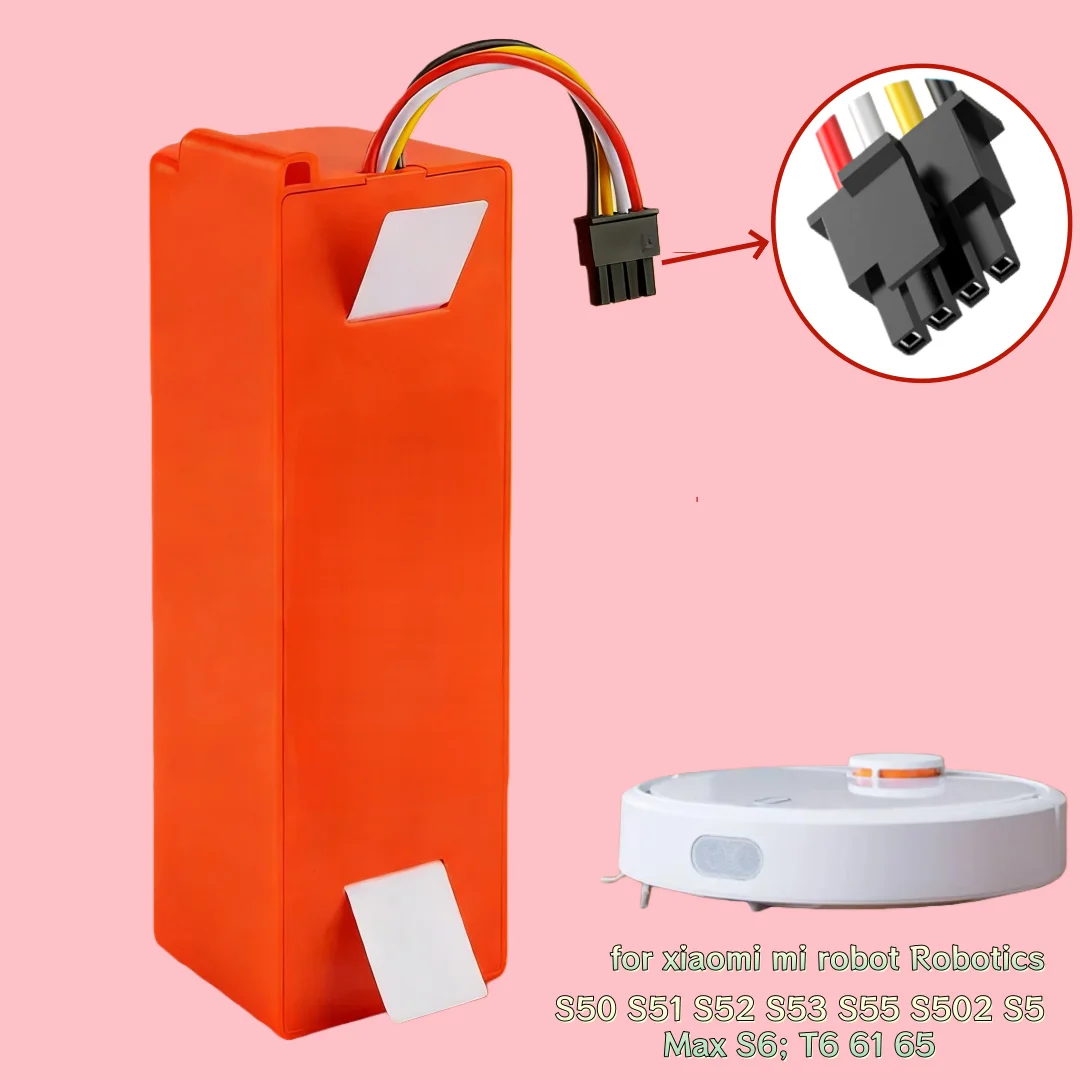 

High Capacity 14.4V Battery for Roborock S5 S50 S51 S55 T4 T6, Compatible with Xiaomi Mi Robot Vacuum Cleaner Accessories Parts