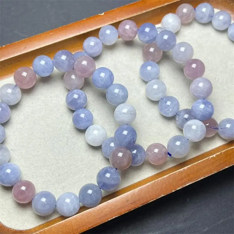 Natural Blue Rose Quartz Bracelet Women Fashion Round Stone Elegant Healing Strand Wristband Gift 1PCS 10/12MM