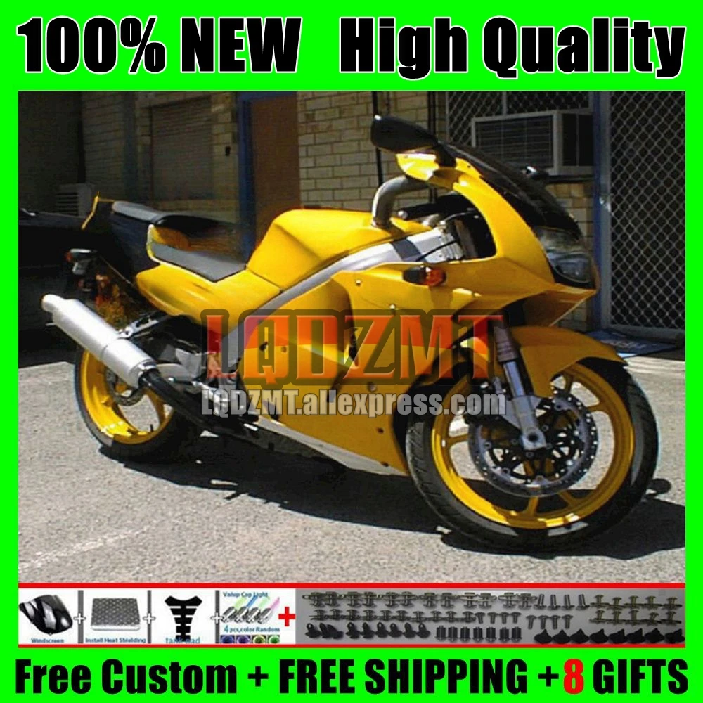 Body Kit For KAWASAKI NINJA ZXR-250 Gloss Yellow ZX2R ZXR 250 C 80No.47 ZX-2R ZX 2R R250 ZXR250 89 90 ZX-R250 1989 1990 Fairing