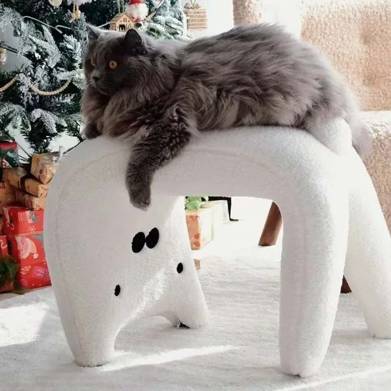 Nordic Cat Stool Relaxing Chair Sofa Modern Designer Creative Cat Stool Vanity Chair Makeup Bench Space Saving Furniture Gift