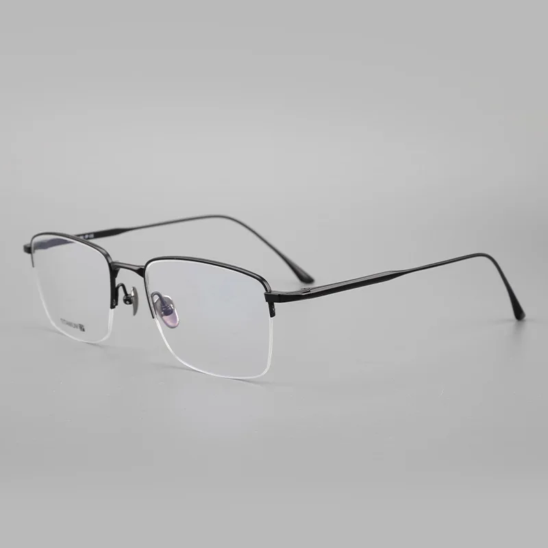 Pure titanium half frame glasses myopia glasses frame women matching degree pure titanium business glasses frame men