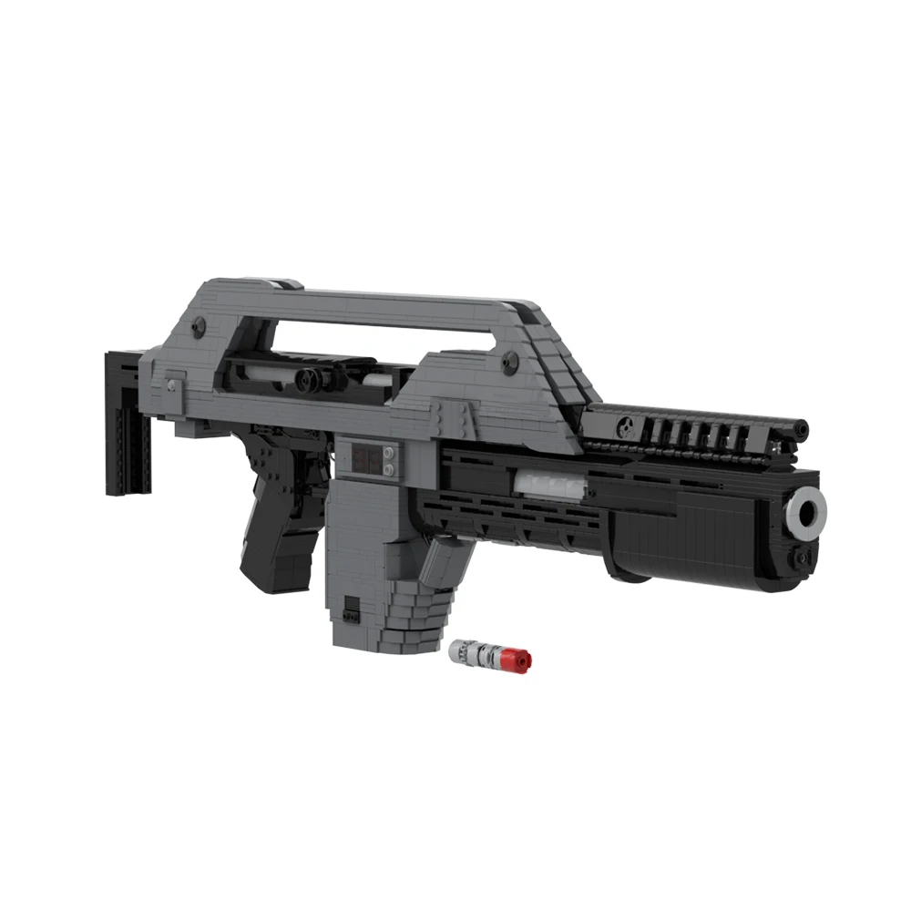 

MOC Aliens M41A Pulse Rifle 1:1 Replica Building Blocks Alien Space War High-Tech Equipment Weapon Model Bricks Kid Toy Gift