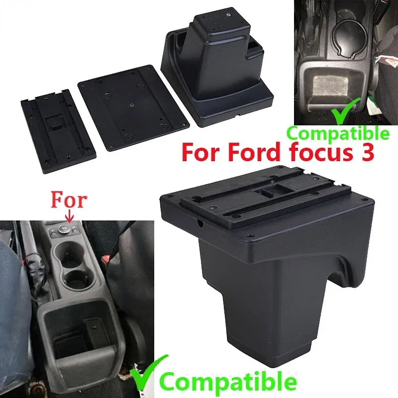 For Ford focus 3 Armrest box Interior details Car accessories Retrofit parts For Ford Focus III Car Armrest Center Storage box