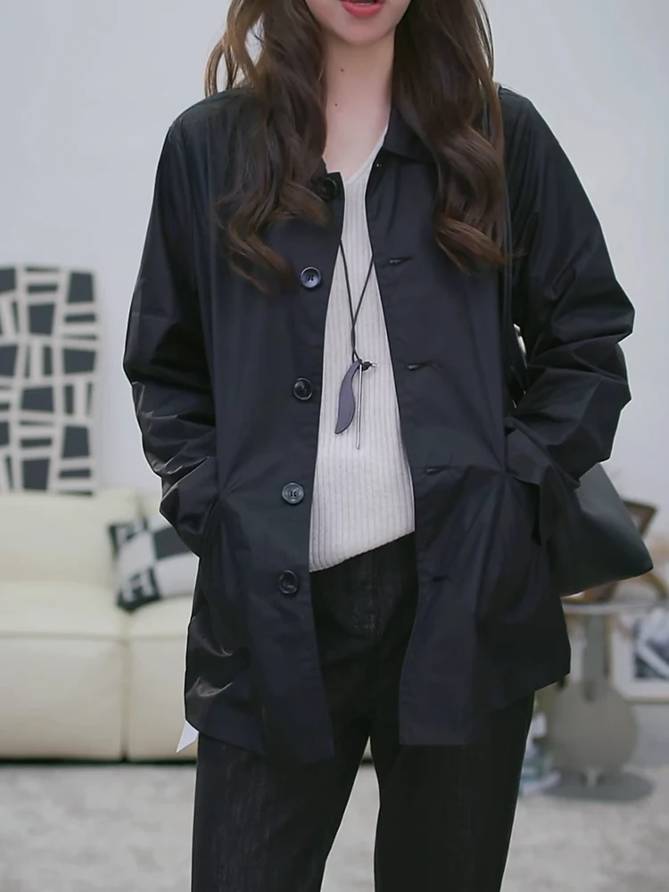 

Повседневное пальто оверсайз с воротником, модное, универсальное, осеннее, новинка, омолаживающее, больших размеров, женское, премиум-класса