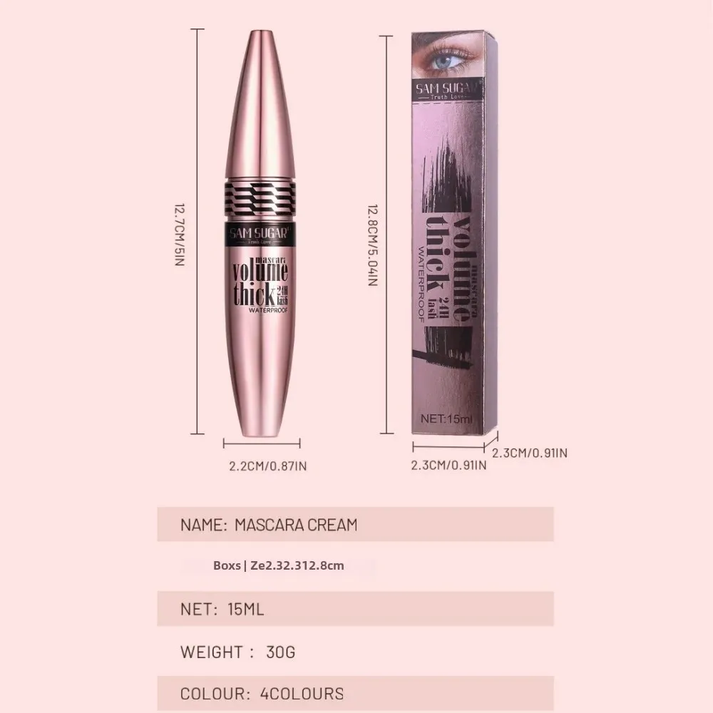 SAM SUIKER 4-kleuren waterdicht volume dikke mascara blijvende verlenging niet-caking veelkleurige festival podium make-up mascara