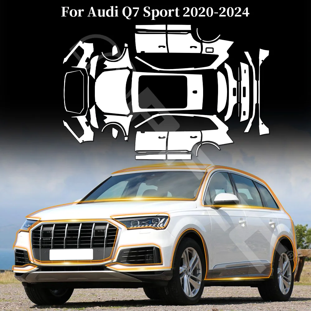 

TPU Car Paint Protection Film For Audi Q7 Sport 2020-2024 Pre-cut PPF Clear Bra Anti-Scratch Invisible Resistant Repairable Kit