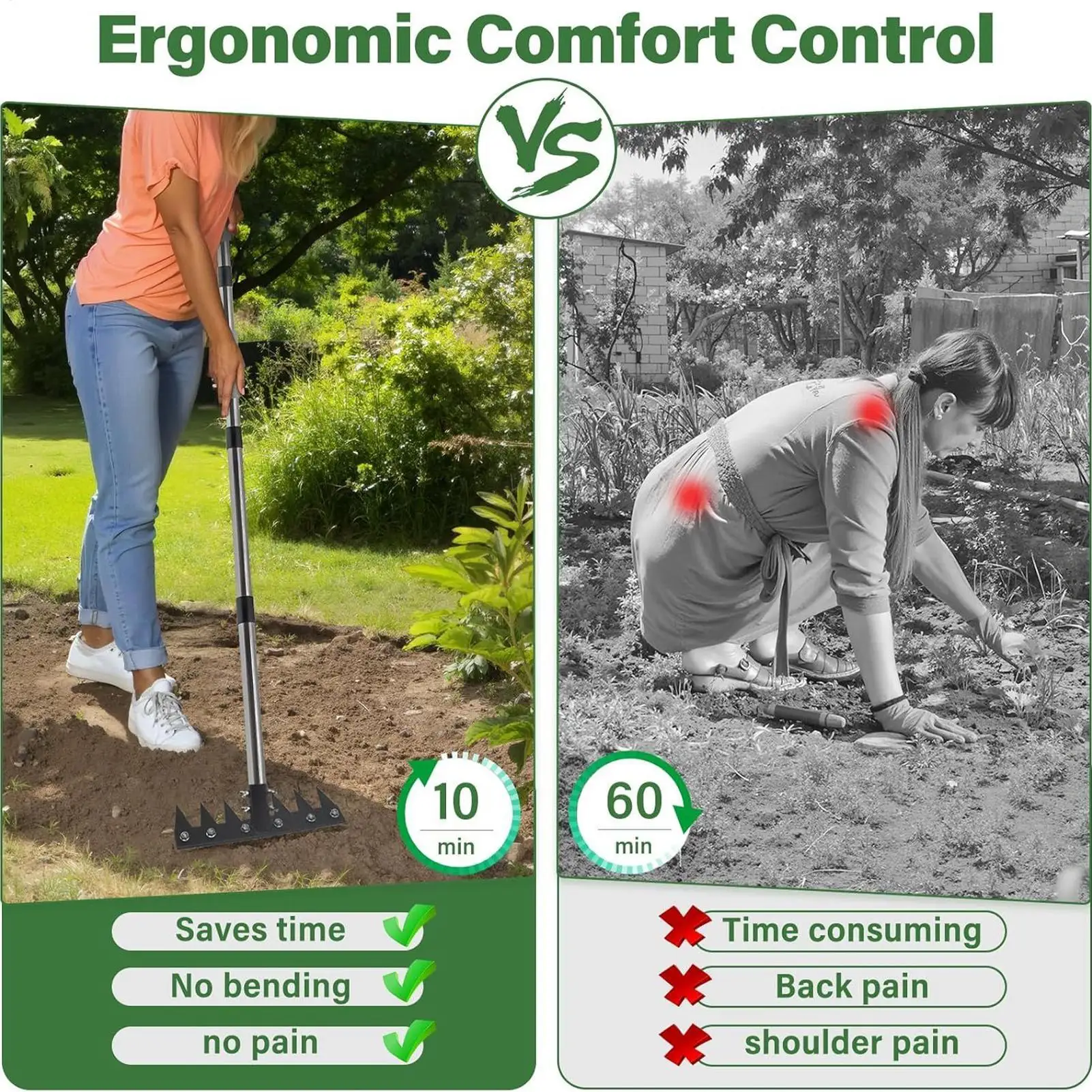 

Инструмент для прополки с длинной ручкой, садовые грабли для прополки с ручкой, сверхмощный садовый съемник с телескопической длиной для уборки