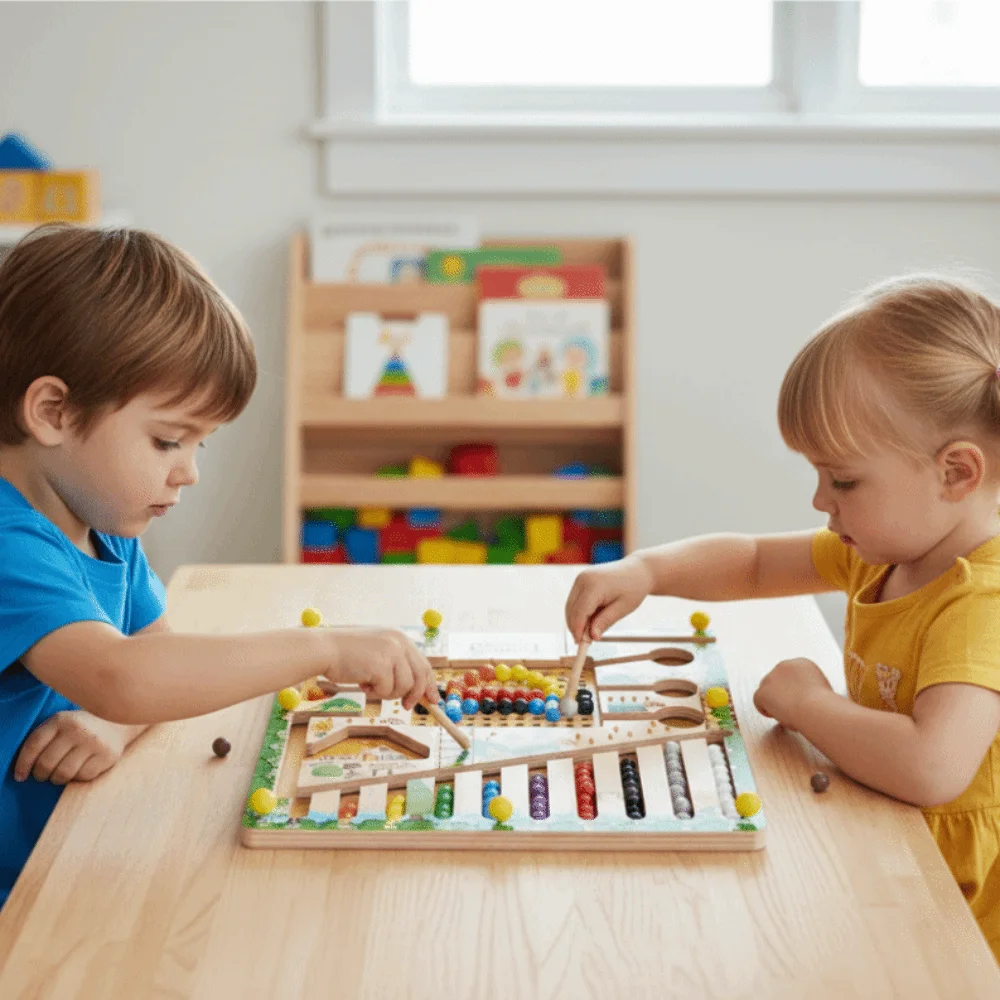 Wood Wooden Positioning Game Montessori Colorful ’s Concentration Training Toys Funny Educational Number Writing Magnetic Maze