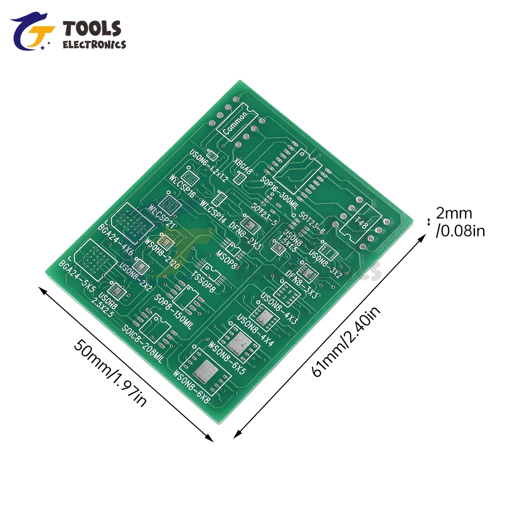 Scheda multifunzione 25 in 1 Adattatore universale SMD a DIP8 PCB a 4 strati per SOIC8/16 SOP8 DFN8 e altri pacchetti Conversione chip