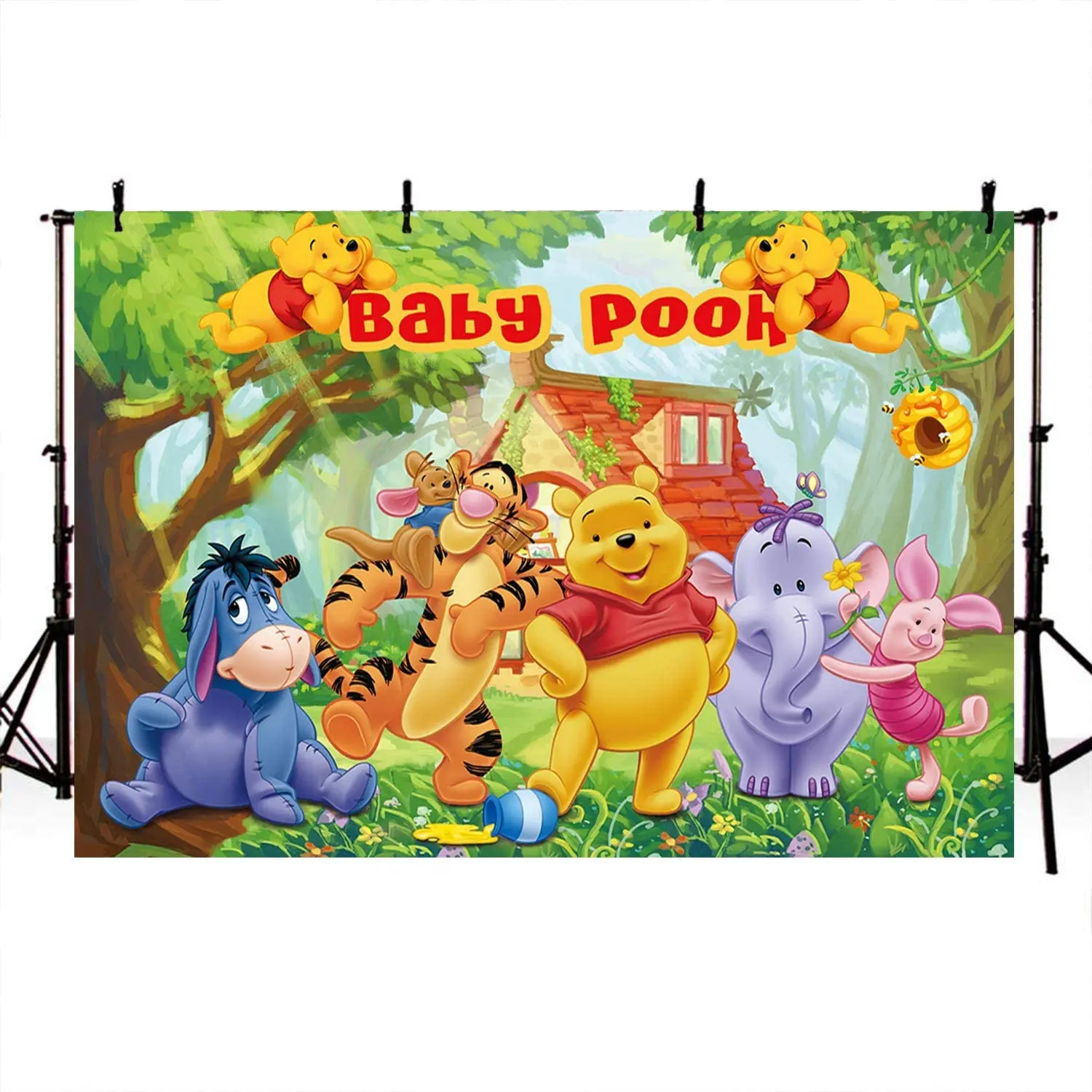 

Winnie The Pooh Backdrop Baby Shower Party Supplies Baby Shower 1st Birthday Decorations Banner Photography Background