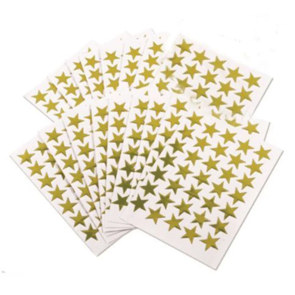 10pcs Child Gilding Reward Flash Star Sticker Teacher Praise Label Award Five-Pointed Star Gold Sticker Self-Adhesive Sticker