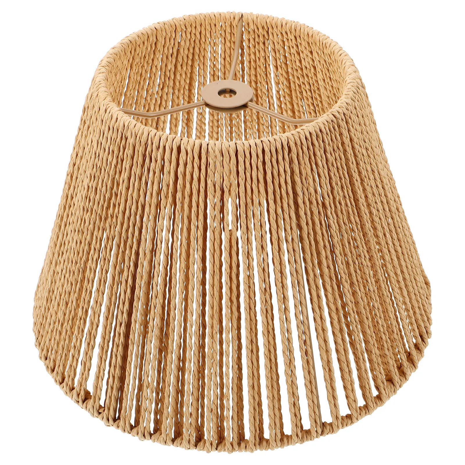 

Large Rattan Lamp Shade for Table Boho Woven Iron Frame Hanging Light Cover Natural Fiber Decorative Pendant Lighting Option