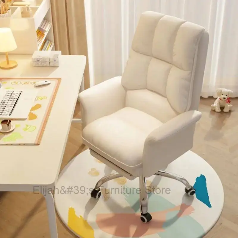 

Gaming Back Office Chair Wheels Glides Comfy Luxury Office Chair White Girls Aesthetic Silla Para Oficina Furniture Decoration