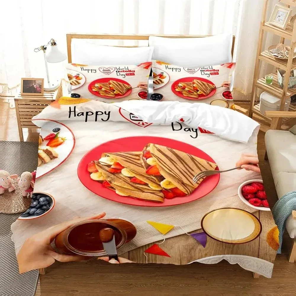 Cartoon Nutellas 3D NEW Duvet Cover Pillowcase Bedding Set Adult Boy Girl Bedroom Decoration Children Single Double Large