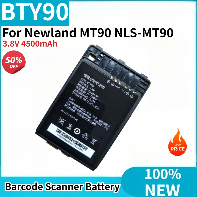 

High Quality BTY90 Barcode Scanner Battery 3.8V 4500mAh for Newland MT90 NLS-MT90 Brand New Replacement Battery