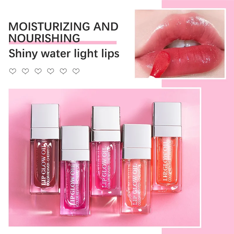 Crystal Jelly Moisturizing Lip Oil Plumping Lip Gloss Makeup Sexy Plump Lip Glow Oil Tinted Lip Plumper 6Ml 007