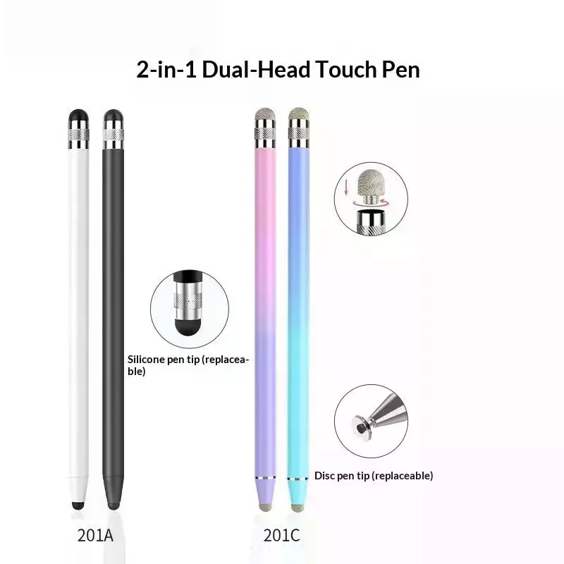 Mesh Fiber Capacitive Stylus Pen Double Nib Touch Screen Pens Drawing Pen For Universal Capacitive Screen Smart Phone Tablet