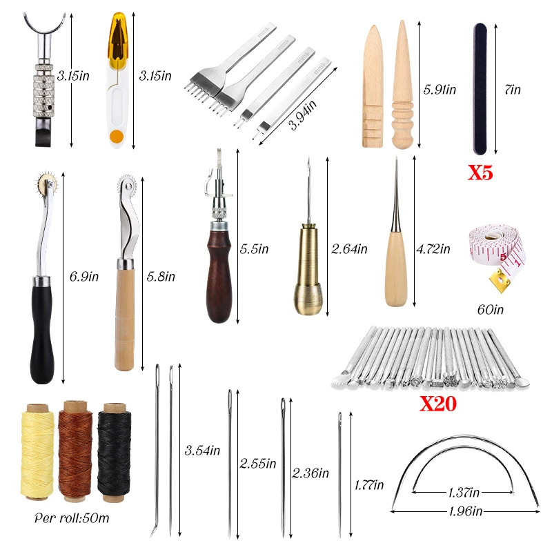 Professional DIY Leather Craft Handmade Sewing Working  leather tools set Stitching/Cutting/Punching /Sewing