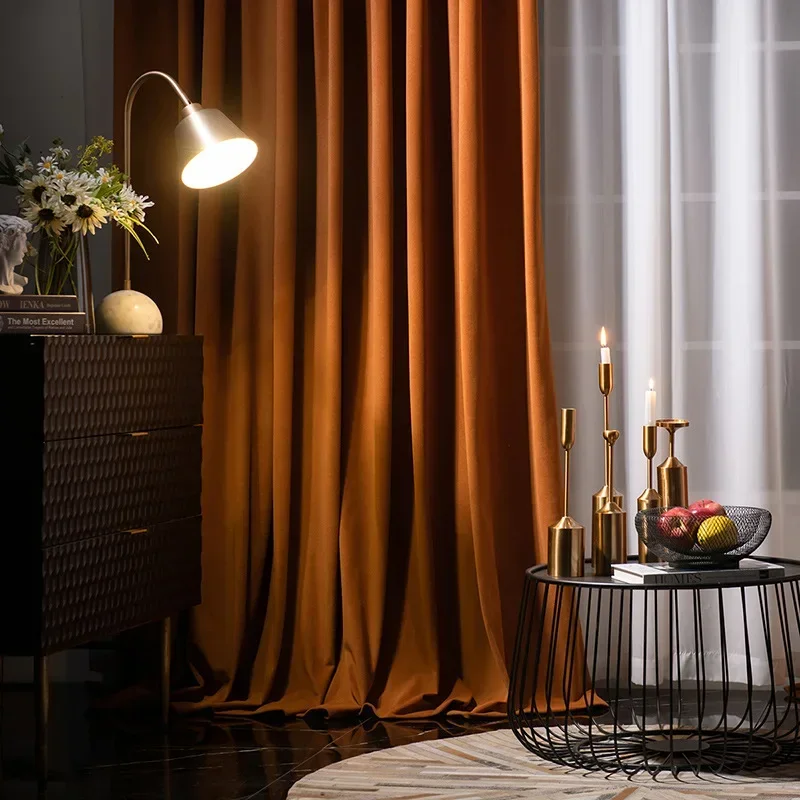 Modern Fashion Velvet Luxury Curtains for Living Room Bedroom Blackout Wheat Texture Thick Fabric Tulle Window Decor