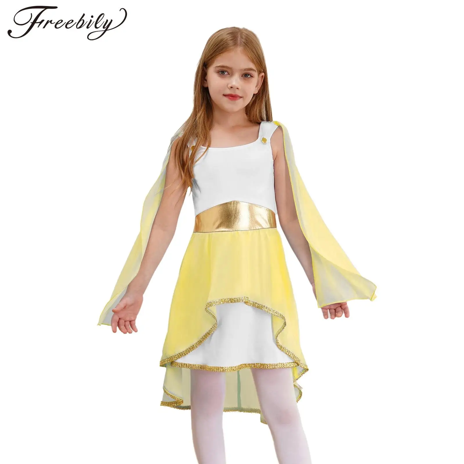 Girls Ancient Greek Toga Costume Greece Mythos Rome Nobility Cosplay Dresses Performance Party Halloween God Role Play Dress Up