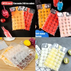 10pcs Disposable Ice-making Bags Self-sealing Ice Cube Tray Mold Home Kitchen Gadgets Summer Faster Freezing DIY Drinking Tool