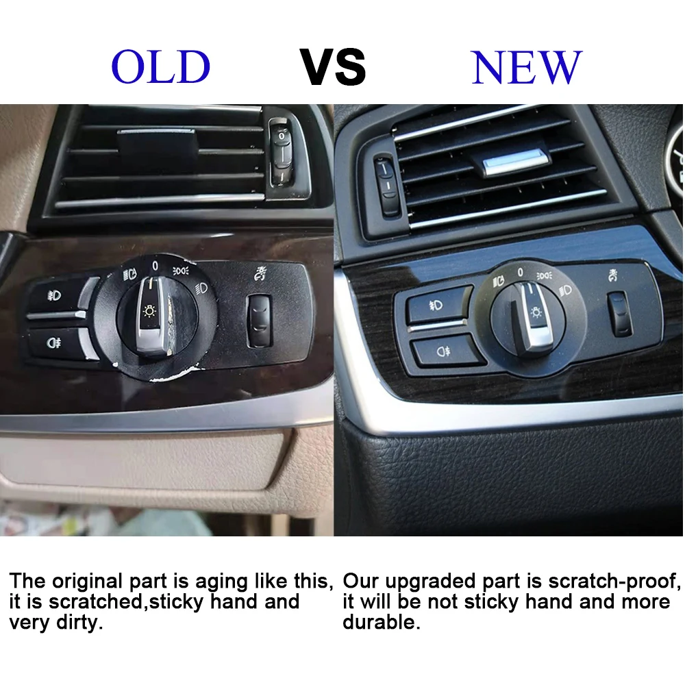 LHD RHD Car Headlight Lamp Rotary Button Foglight Switch Cover Panel For BMW 5 5GT 6 7 X3 X4 Series F10 F11 F07 F06 F01 F25 F26