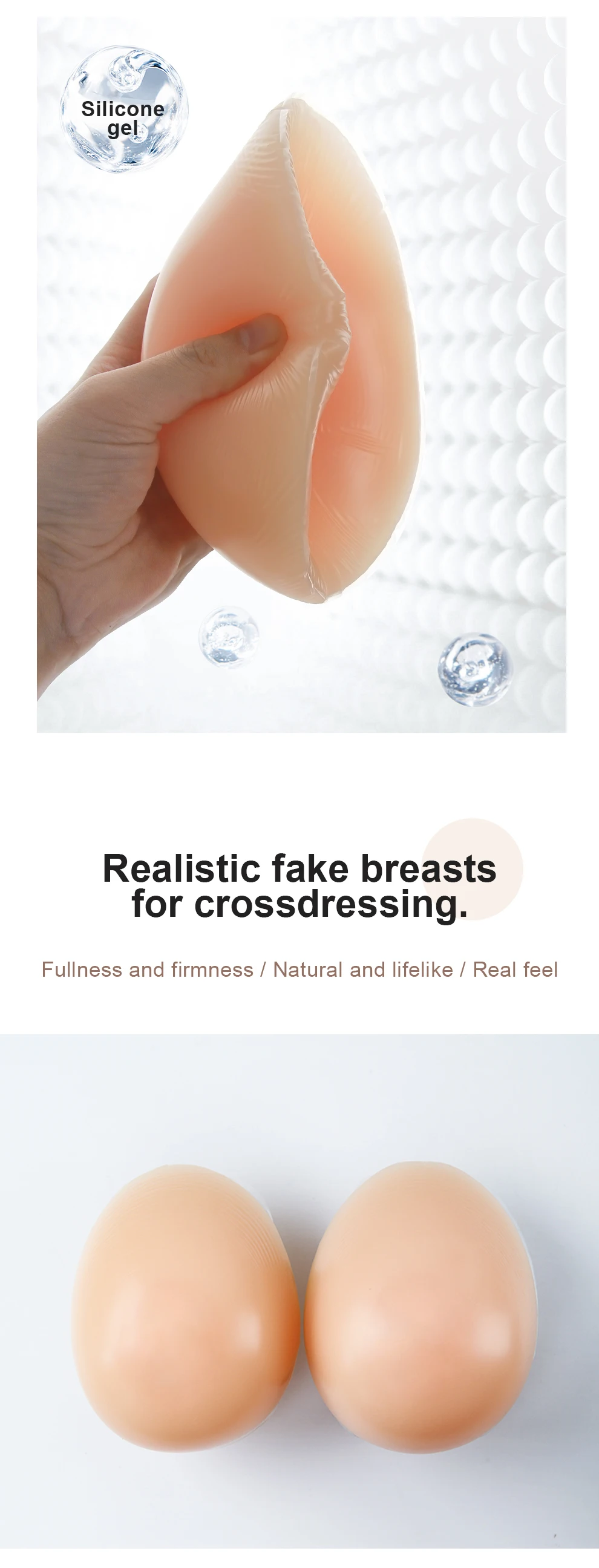 Silicone breast form size options
