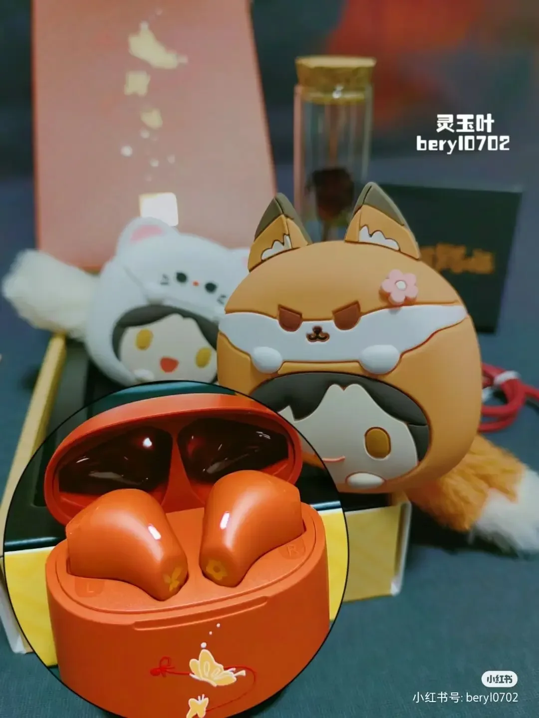 Tgcf Tian Guan Ci Fu Xie Lian Hua Cheng Comics Fox Rabbit Bluetooth Headset Headphone Earphone Case Official Cosplay Toy Gifts