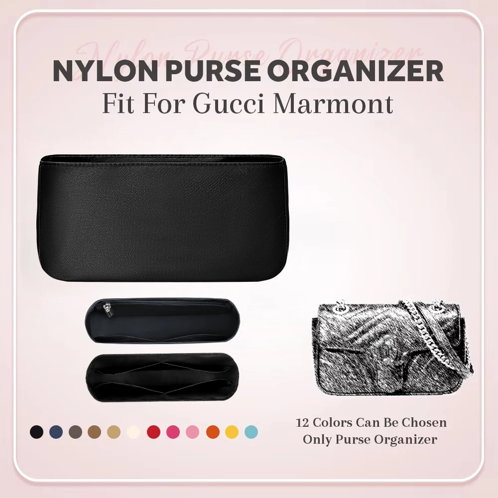 

Nylon Purse Organizer Insert, Inside Storage Bag Organizer Insert Fit for Gucci Marmont Slim Inner Liner Bag Organizer Insert