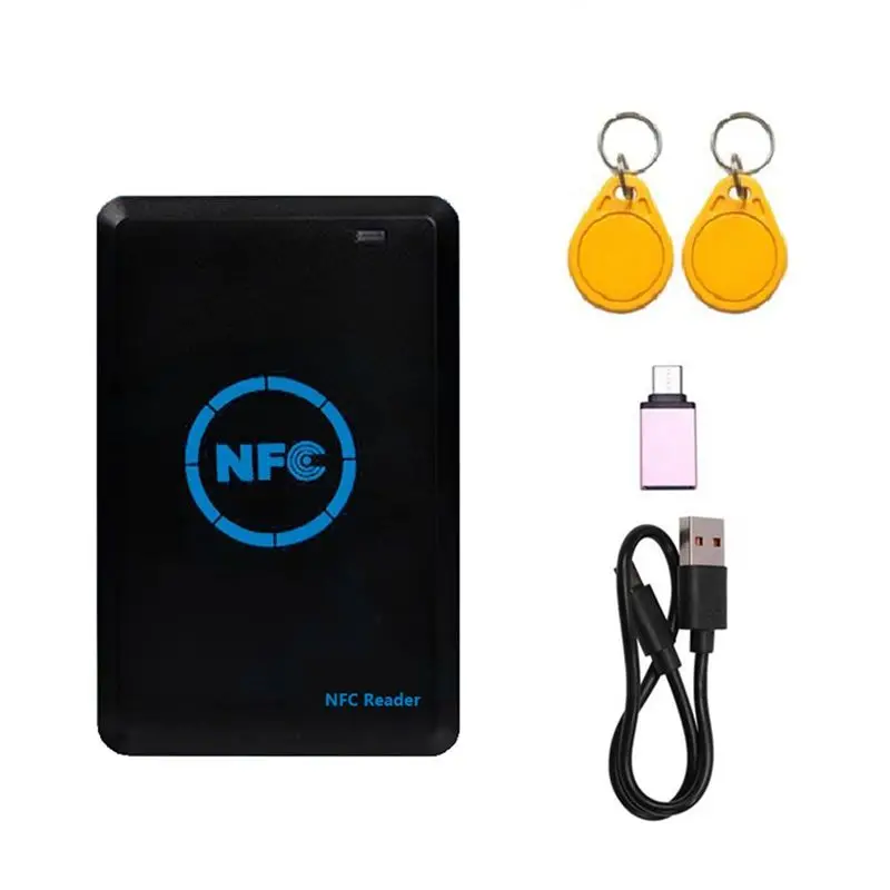 

NFC Smart Chip Reader/Writer + 2XUID Брелок 125K 13,56M Копировальный аппарат HID Дубликатор Тег Клон ID IC Брелок Копия ключа
