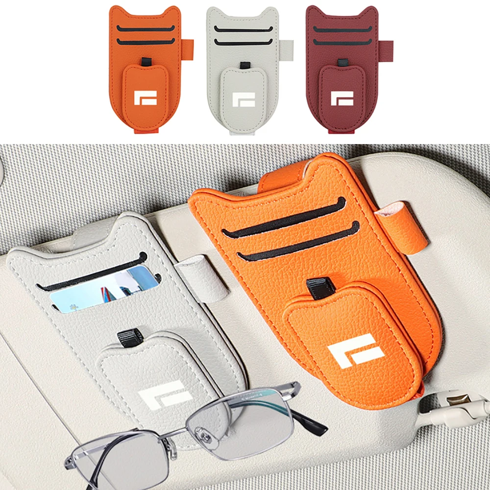 Car Multifunctional Sunshade Glasses Storage Box Fit For BAIC Jishi Polestone 01 Rox 01 2023- 2025 Sunglasses Clip Card Clip