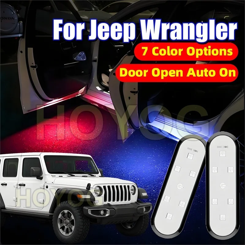 Fit for Jeep Wrangler 2018-2026 Wireless Car Door Light with a Magnetic Sensor and No-Drill Installation