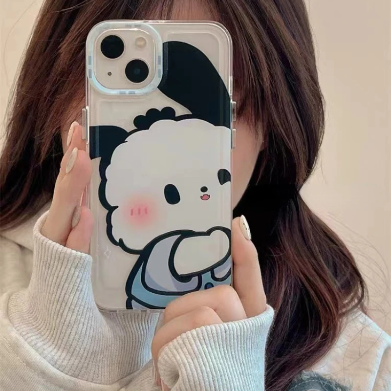 جراب هاتف Miniso Hello Kitty ، غطاء لطيف لهاتف iPhone 14 Pro ، 14Plus ، XS ، X ، SE ، 11 Pro Max ، 13 ، 12 Pro Max ، XR ، 8 Plus ، Sanrio ، Pochacco