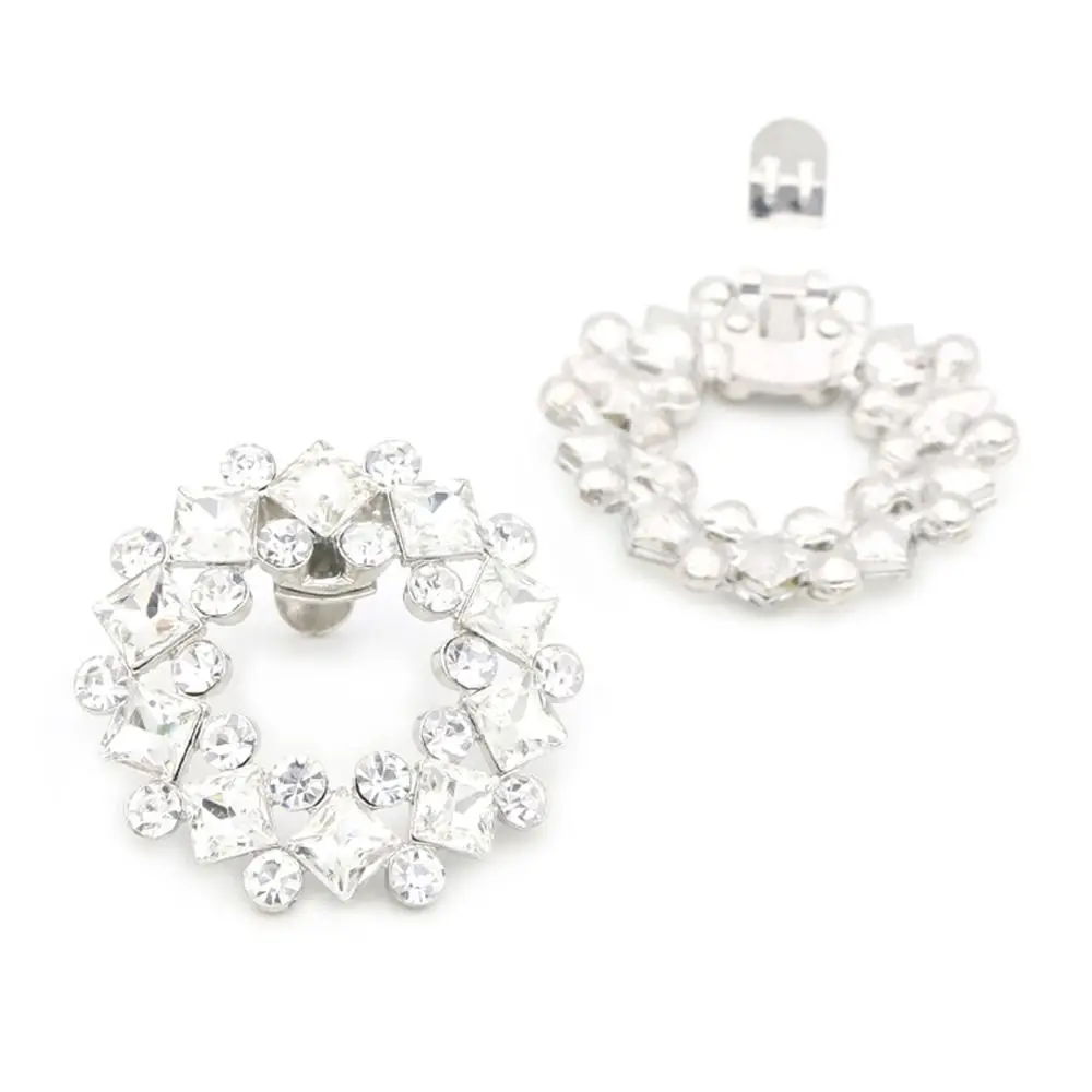 1pcs Lady Wedding Square Clamp Charm Buckle Shoe Clip Shiny Decorative Clips Shoe Decorations